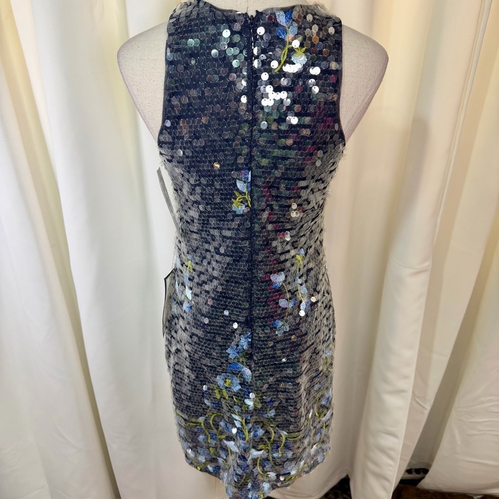 NWT Aidan by Aidan Mattox ‘Floral Embroidered Sequin Dress’ in “Dusty Blue” Sz 2 - Picture 13 of 16